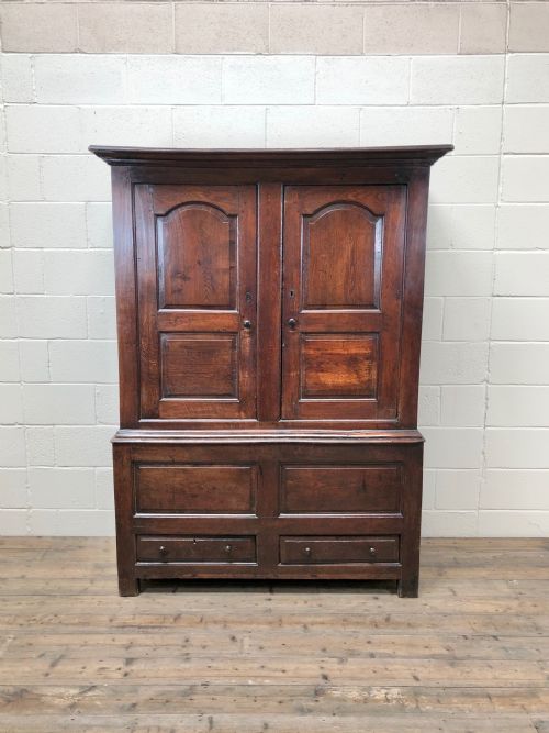fig 1. Large Antique 18th Century Welsh Oak Press Cupboard