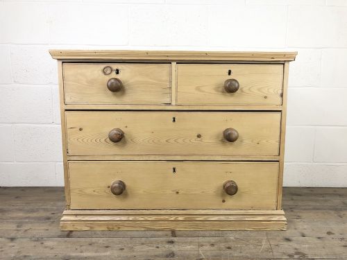 fig 1. Small Victorian Antique Pine Chest of Drawers