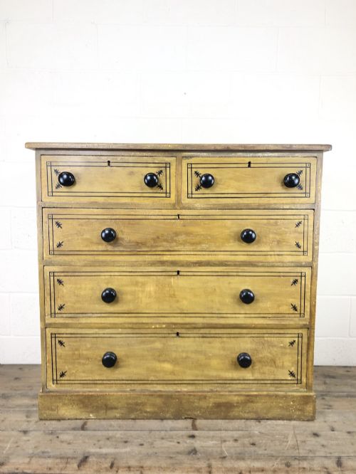Victorian Antique Pine Painted Chest of Drawers