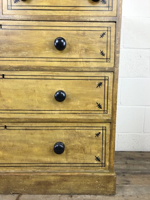 fig 1. Victorian Antique Pine Painted Chest of Drawers