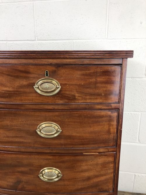 fig 1. 19th Century Mahogany Bow Front Chest of Drawers