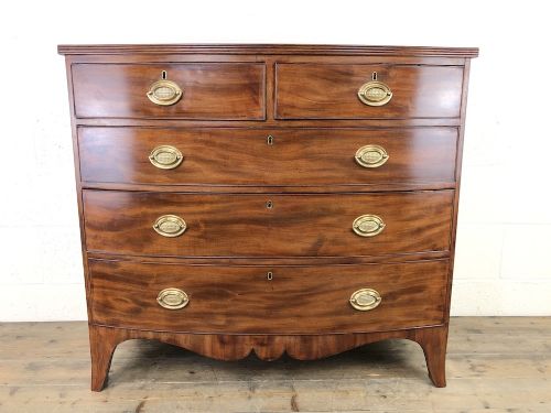 fig 2. 19th Century Mahogany Bow Front Chest of Drawers