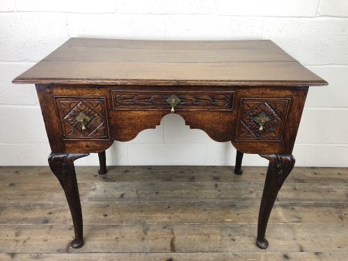 Antique 19th Century Carved Oak Lowboy Side Table