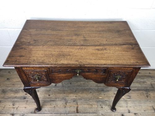 fig 2. Antique 19th Century Carved Oak Lowboy Side Table