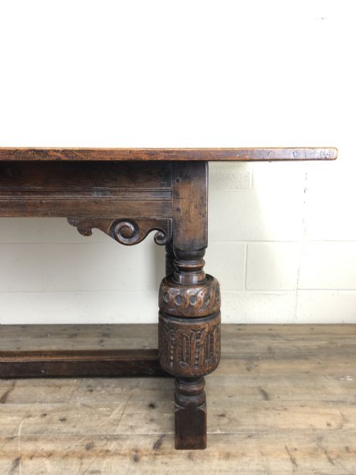 fig 2. Antique Carved Oak Refectory Dining Table