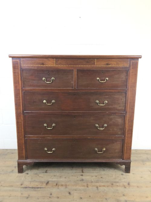 Large 19th Century Inlaid Mahogany Chest of Drawers