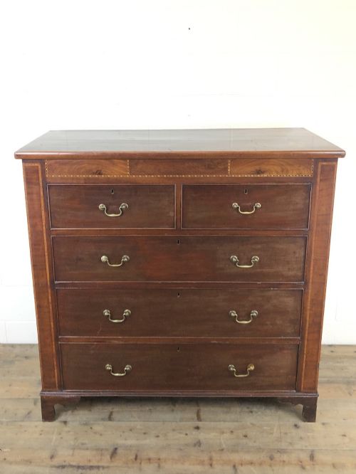fig 1. Large 19th Century Inlaid Mahogany Chest of Drawers
