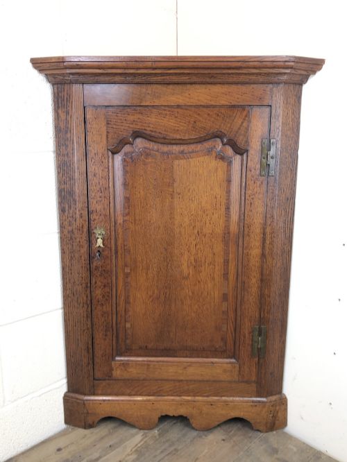 19th Century Antique Oak Corner Cupboard