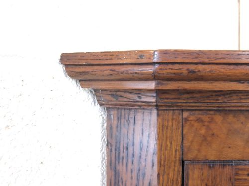 fig 1. 19th Century Antique Oak Corner Cupboard