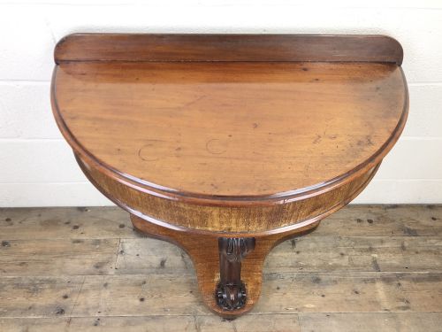 Victorian Mahogany Demi Lune Console Table