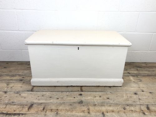 Victorian Cream Painted Pine Trunk