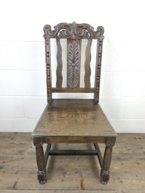 19th Century Antique Gothic Carved Oak Chair