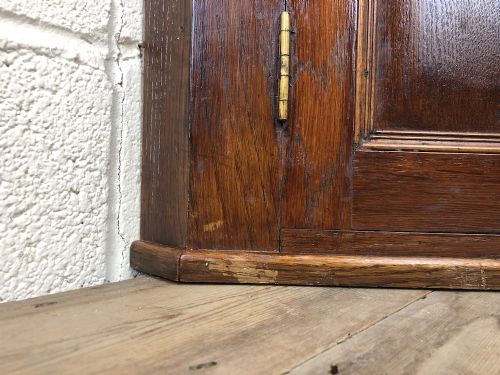 fig 1. 19th Century Antique Oak Wall Hanging Corner Cupboard