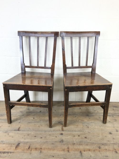 Pair of 19th Century Welsh Oak Farmhouse Chairs