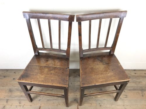 fig 1. Pair of 19th Century Welsh Oak Farmhouse Chairs