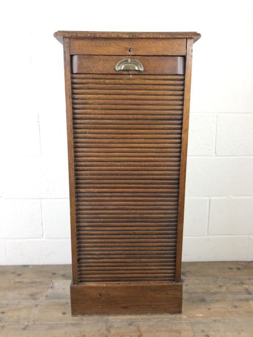 fig 2. Antique Oak Tambour Filing Cabinet