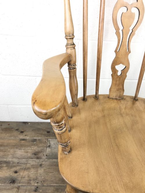 fig 1. Early 20th Century Antique Beech Farmhouse Armchair