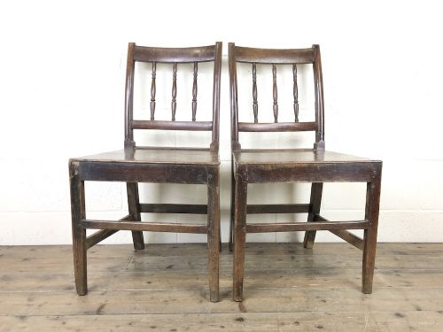 fig 1. Pair of 19th Century Oak Farmhouse Chairs