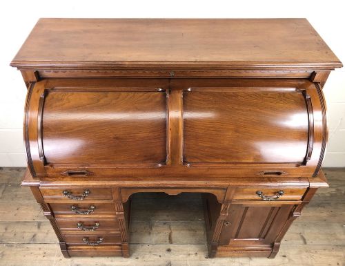 fig 1. Edwardian Cylinder Roll Top Bureau Desk