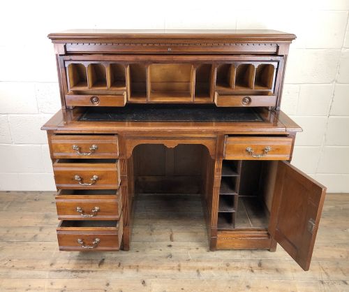 fig 2. Edwardian Cylinder Roll Top Bureau Desk