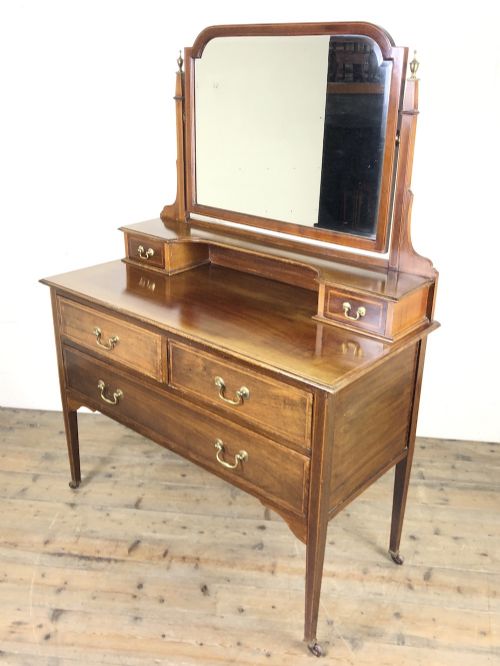 Edwardian Inlaid Mahogany Dressing Table