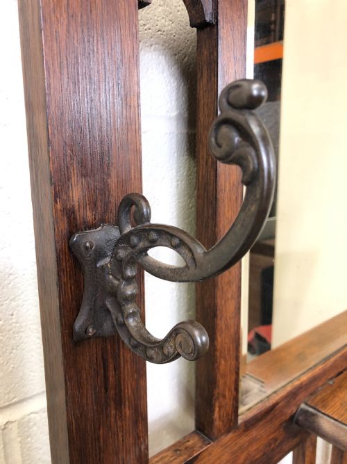 fig 2. Antique Oak Hat and Coat Hall Stand