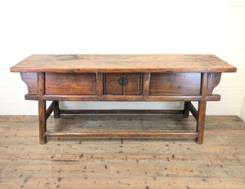 Unusual Oriental Elm Altar Sideboard