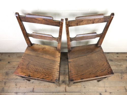 fig 2. Pair of Welsh Oak Bar Back Farmhouse Chairs