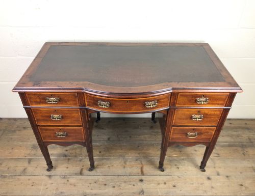 fig 1. Edwardian Inlaid Mahogany Desk with Leather Top