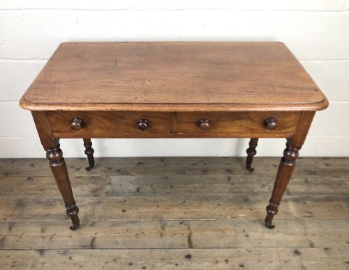 Victorian Mahogany Two Drawer Side Table