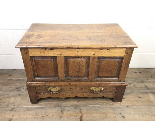 19th Century Welsh Oak Coffer Bach (Miniature Chest)