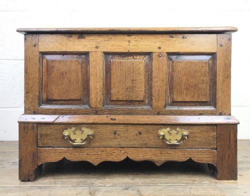 fig 1. 19th Century Welsh Oak Coffer Bach (Miniature Chest)