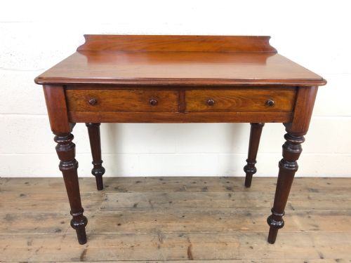 fig 1. Antique Victorian Mahogany Two Drawer Side Table