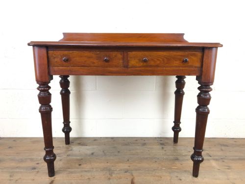 fig 2. Antique Victorian Mahogany Two Drawer Side Table