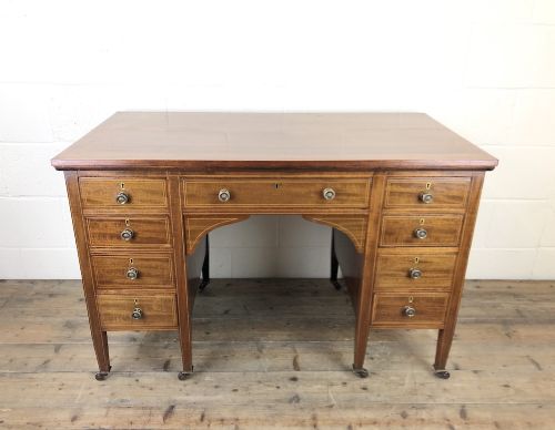 fig 1. Antique Edwardian Inlaid Mahogany Desk