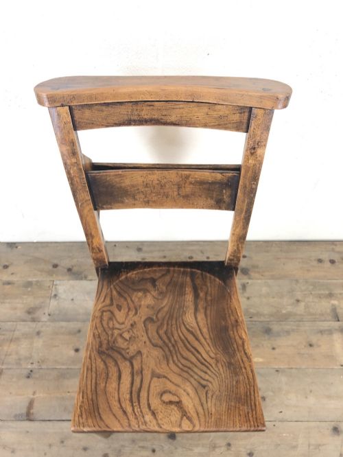 fig 1. Set of Four Victorian Elm Chapel Chairs