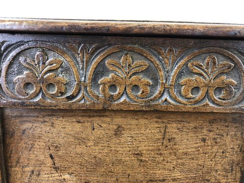 fig 1. Antique 18th Century Joined Oak Coffer