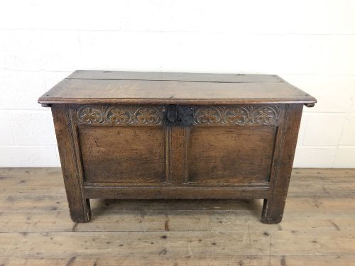 Antique 18th Century Joined Oak Coffer