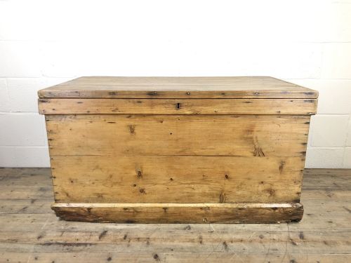 fig 1. Large Victorian Antique Pine Trunk