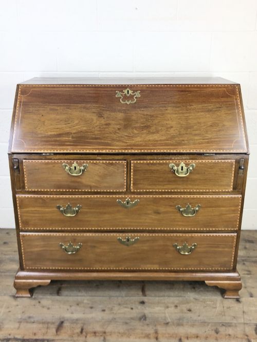 Georgian Inlaid Mahogany Fall Front Bureau
