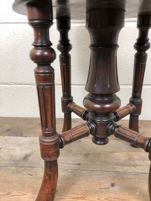 fig 1. Victorian Walnut Piano Stool with Adjustable Height