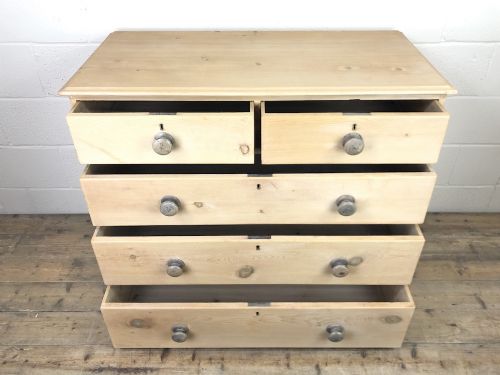 fig 1. Antique Pine Chest of Drawers
