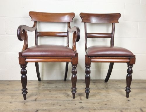 Two Georgian Mahogany Bar Back Chairs