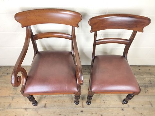 fig 1. Two Georgian Mahogany Bar Back Chairs