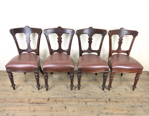 Set of Four Victorian Mahogany Dining Chairs