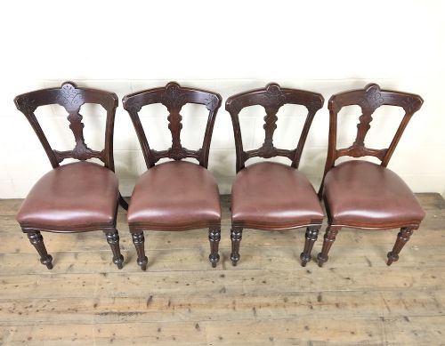 fig 1. Set of Four Victorian Mahogany Dining Chairs