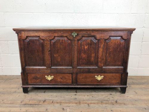 18th Century Welsh Oak Coffer with Panel Front