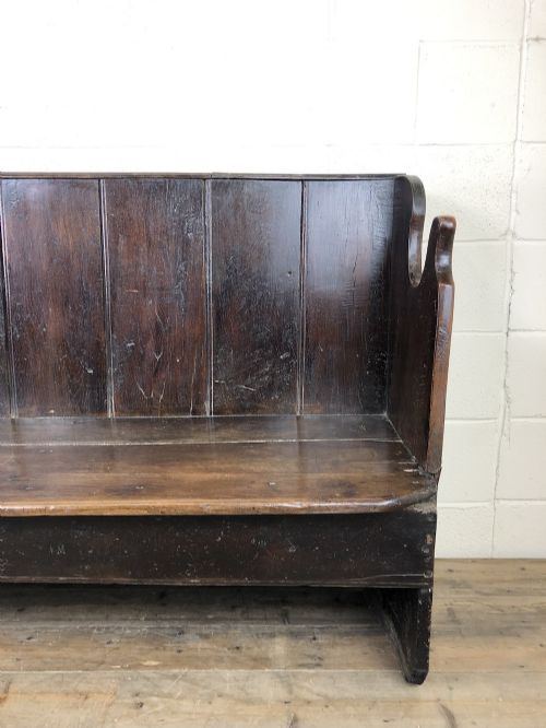 fig 2. Rustic Antique Country Oak Settle Bench