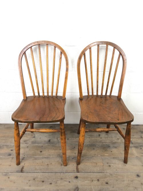 fig 1. Pair of Antique Hoop Back Farmhouse Chairs