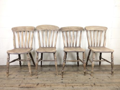 Four 19th Century Farmhouse Kitchen Chairs